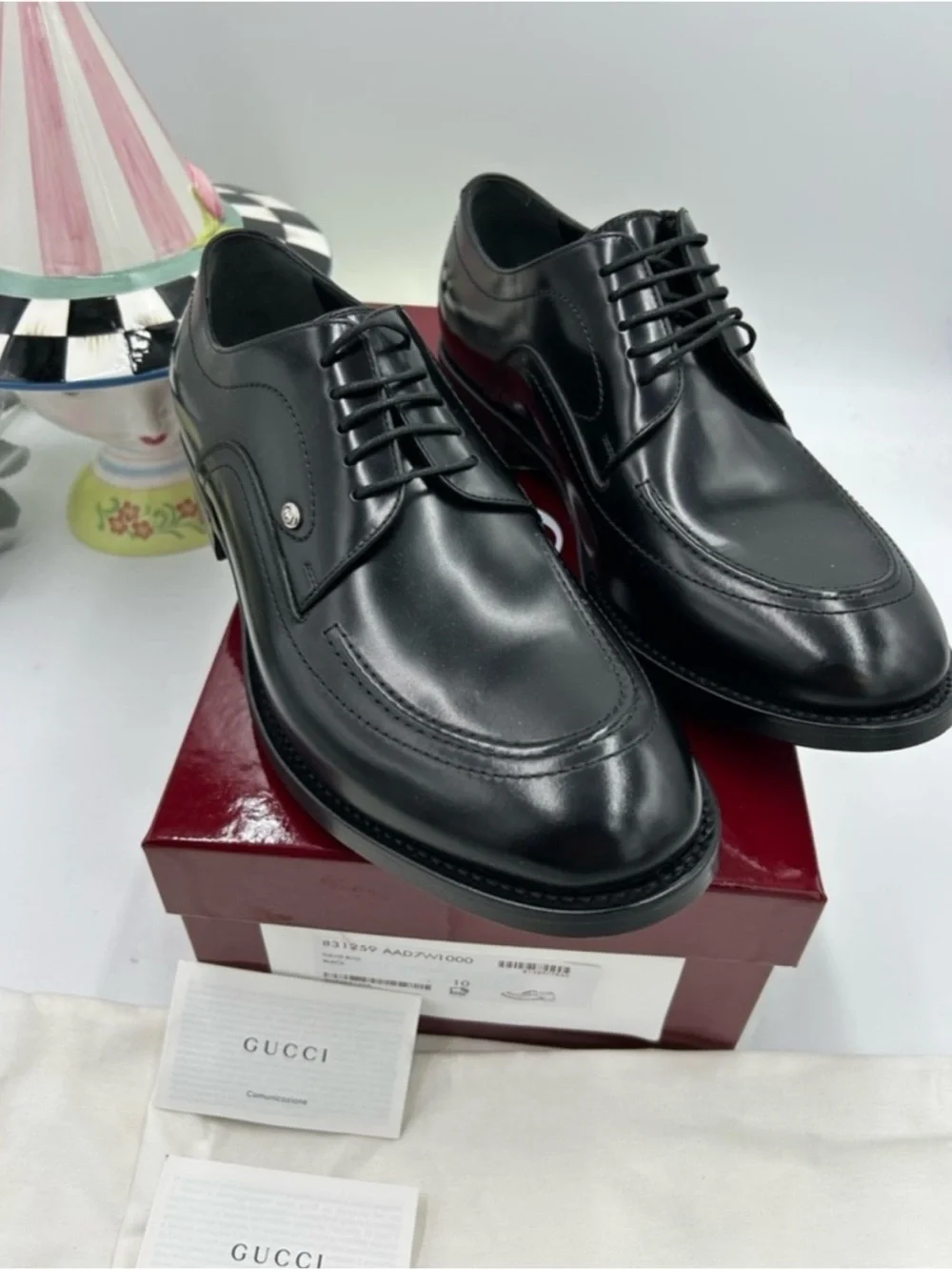Gucci Black Jasper Leather Derby Dress Shoes. Size 10 fits 11.